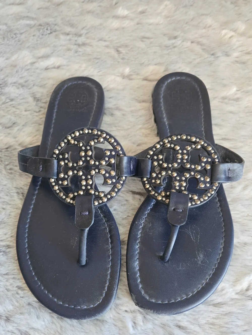 Tory Burch Navy Flip Flops, Womens Size 8.5